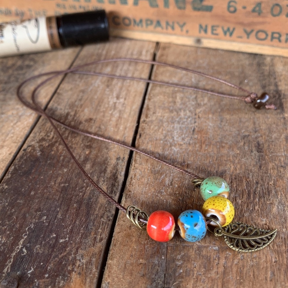 ✨BOHO CERAMIC BEAD NECKLACE/WRAP BRACELET✨